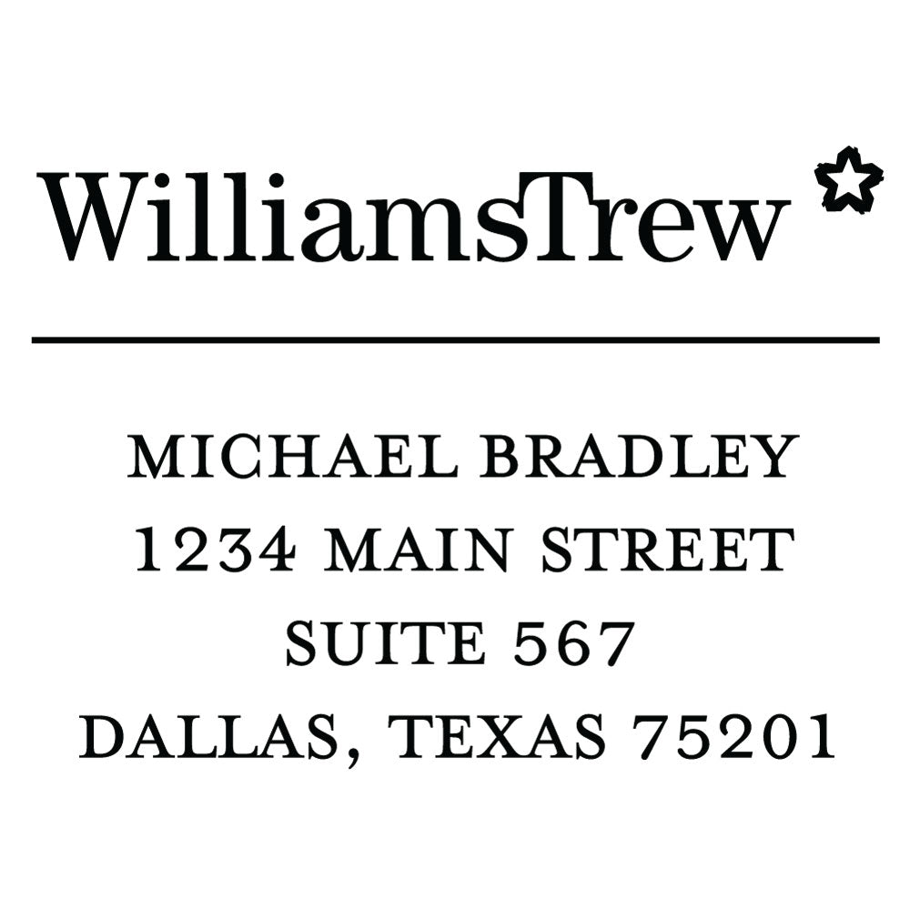 Williams Trew Custom Business Name & Address Designer Stamp Clip from Resource.Direct