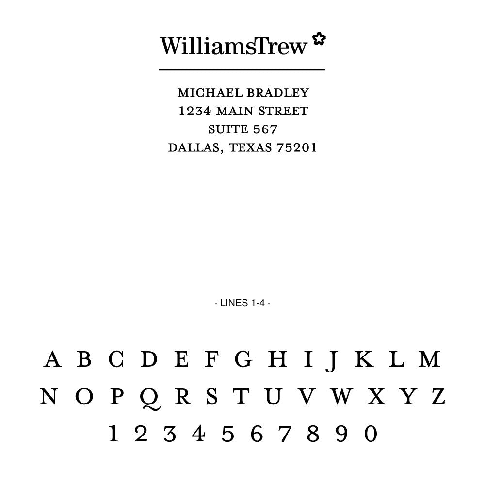 Williams Trew Custom Business Name & Address Designer Stamp Clip from Resource.Direct