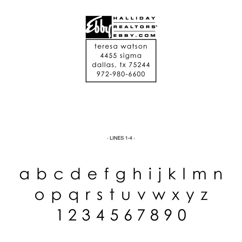 Ebby Halliday Custom Address Designer Stamp Clip from Resource.Direct