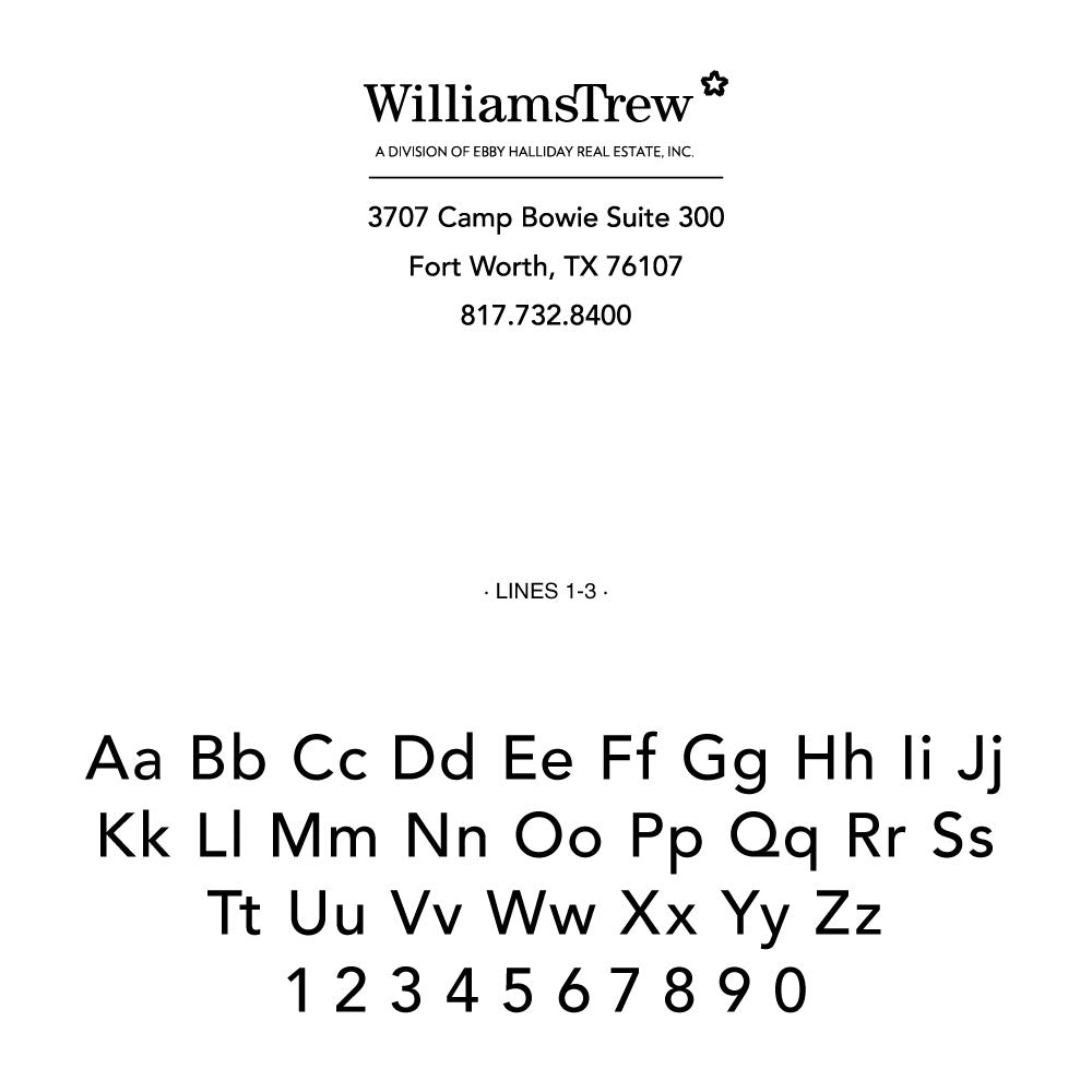 Williams Trew Custom Business Address Designer Stamp Clip from Resource.Direct