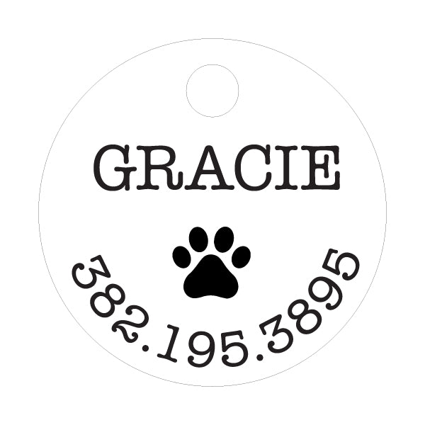 Custom Engraved Dog Tag Round Shape Acrylic Closing Gift