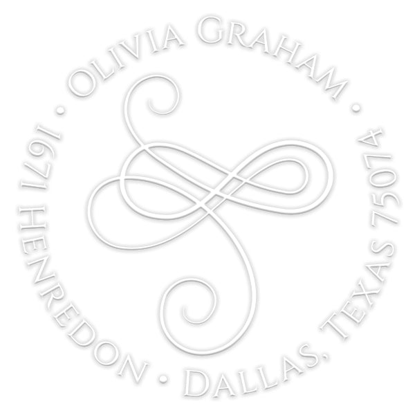 Ornate Return Address Name Custom Designer Embosser