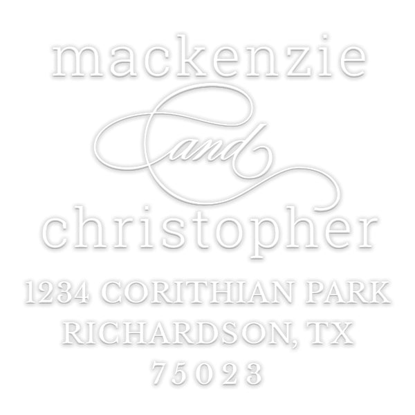 Return Address Names Couple Custom Designer Embosser