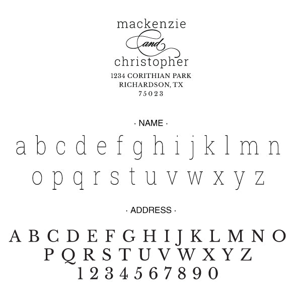 Return Address Names Couple Custom Designer Embosser