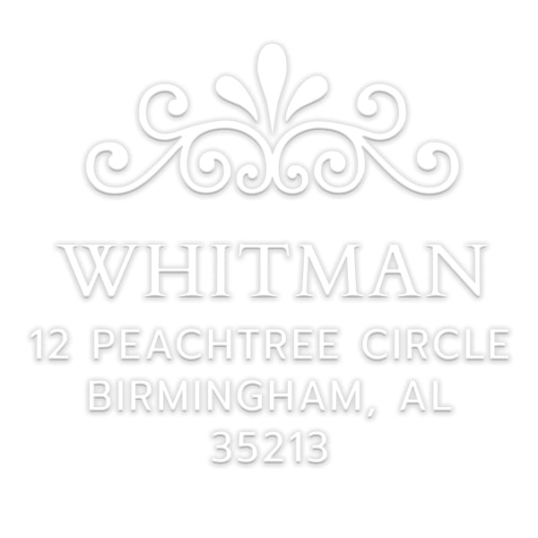 Ornate Return Address Last Name Custom Designer Embosser