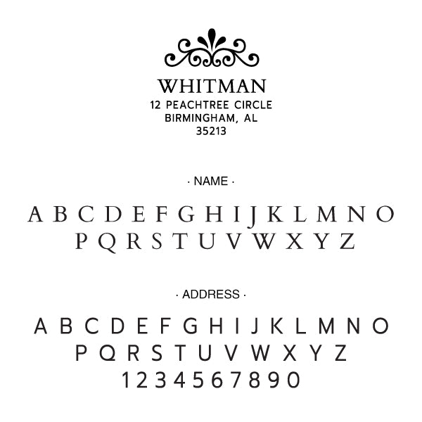 Ornate Return Address Last Name Custom Designer Embosser