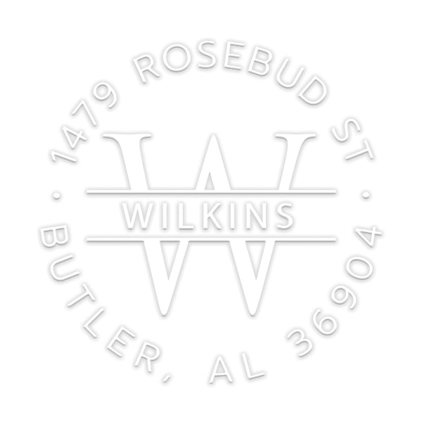 Round Return Address Last Name Monogram Custom Designer Embosser