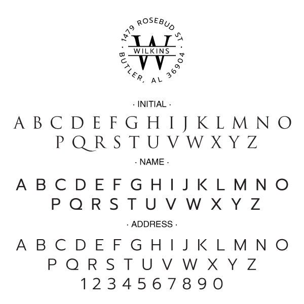Round Return Address Last Name Monogram Custom Designer Embosser