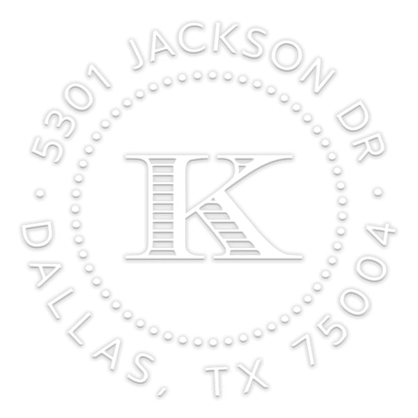 Round Return Address Monogram Custom Designer Embosser