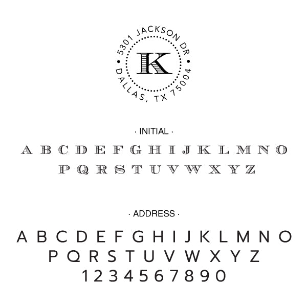 Round Return Address Monogram Custom Designer Embosser