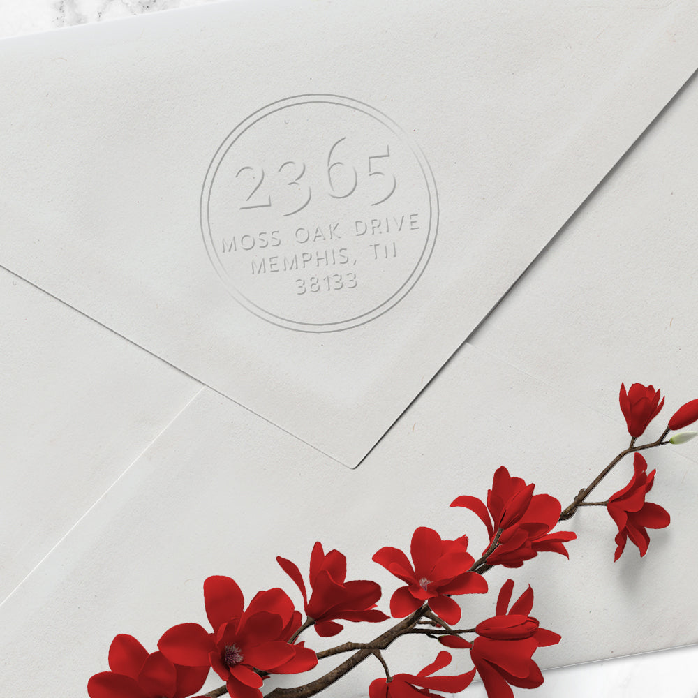 Round Return Address Custom Designer Embosser