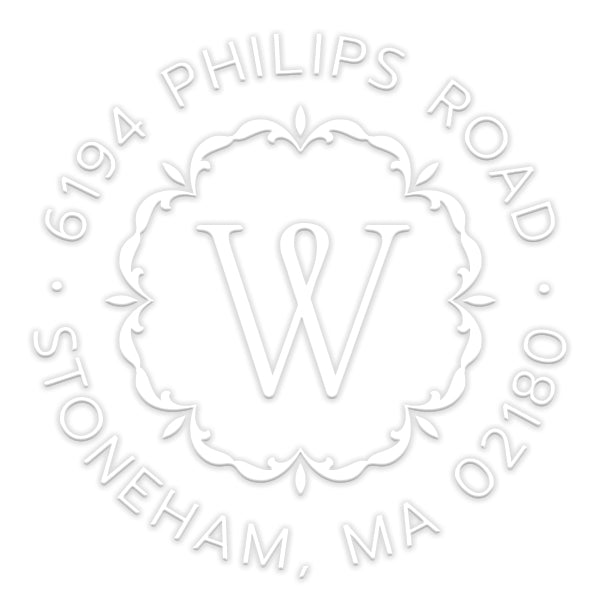 Round Return Address Monogram Custom Designer Embosser