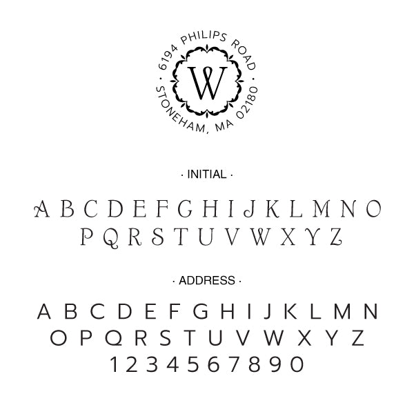 Round Return Address Monogram Custom Designer Embosser