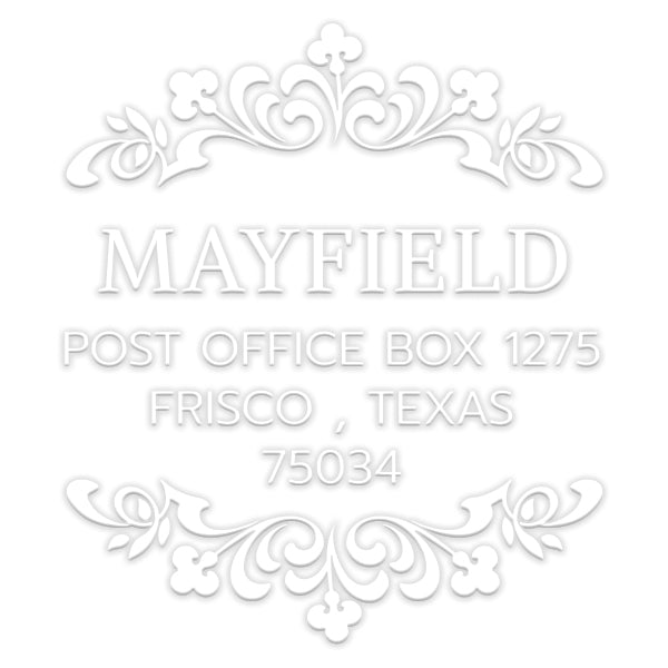 Ornate Return Address Last Name Custom Designer Embosser