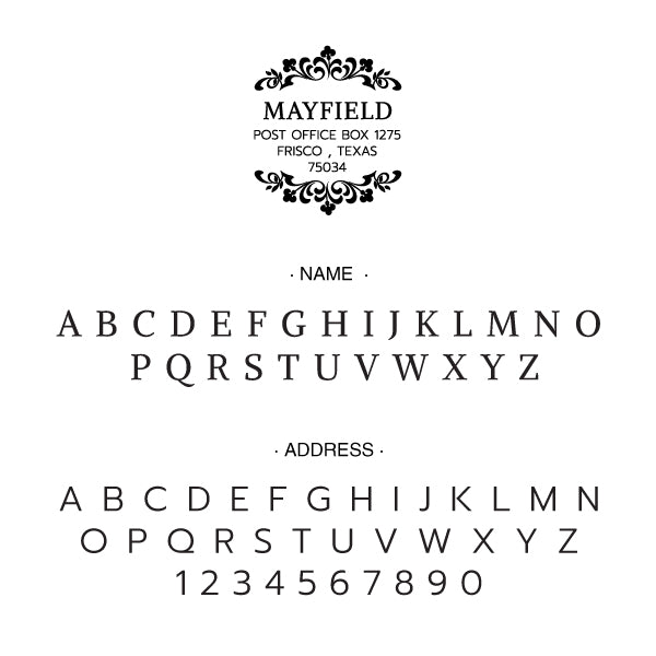 Ornate Return Address Last Name Custom Designer Embosser