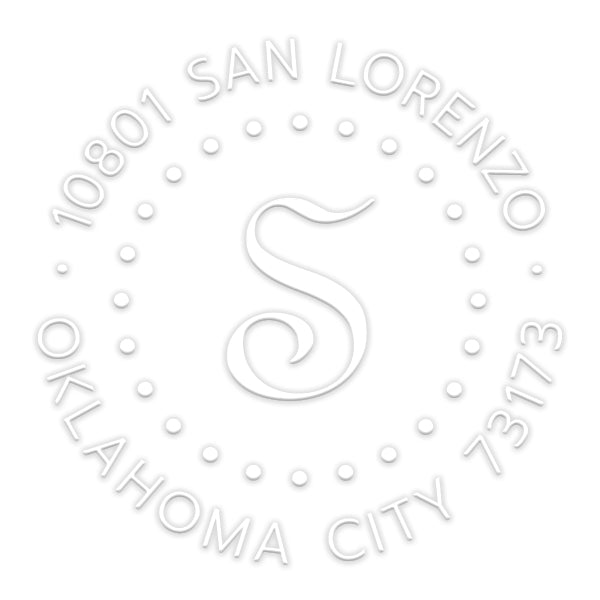 Round Return Address Monogram Custom Designer Embosser