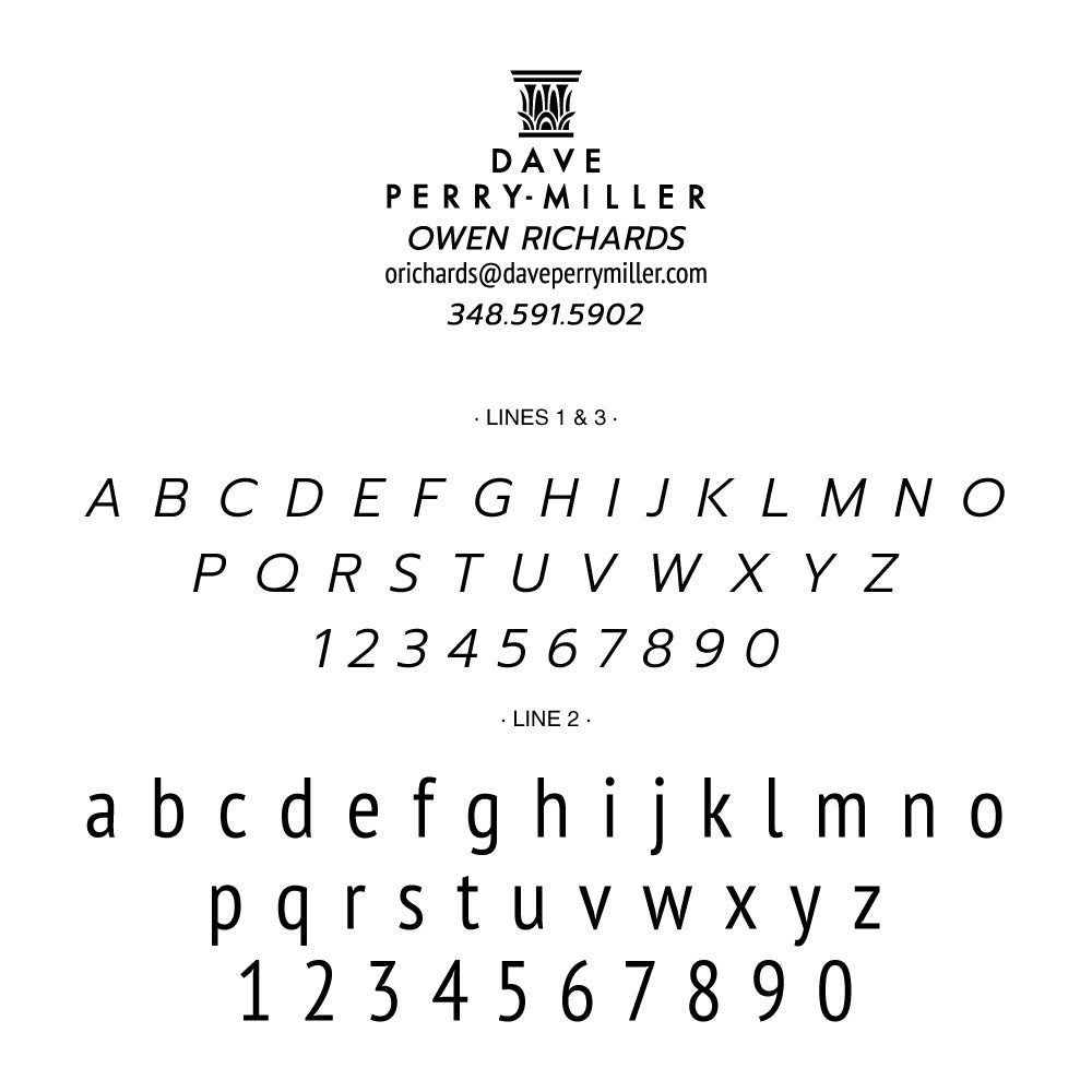 Dave Perry-Miller Custom Business Contact Information Designer Embosser Plate from Resource.Direct