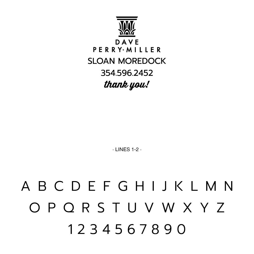 Dave Perry-Miller Custom Business Contact Information Thank You Designer Embosser Plate from Resource.Direct