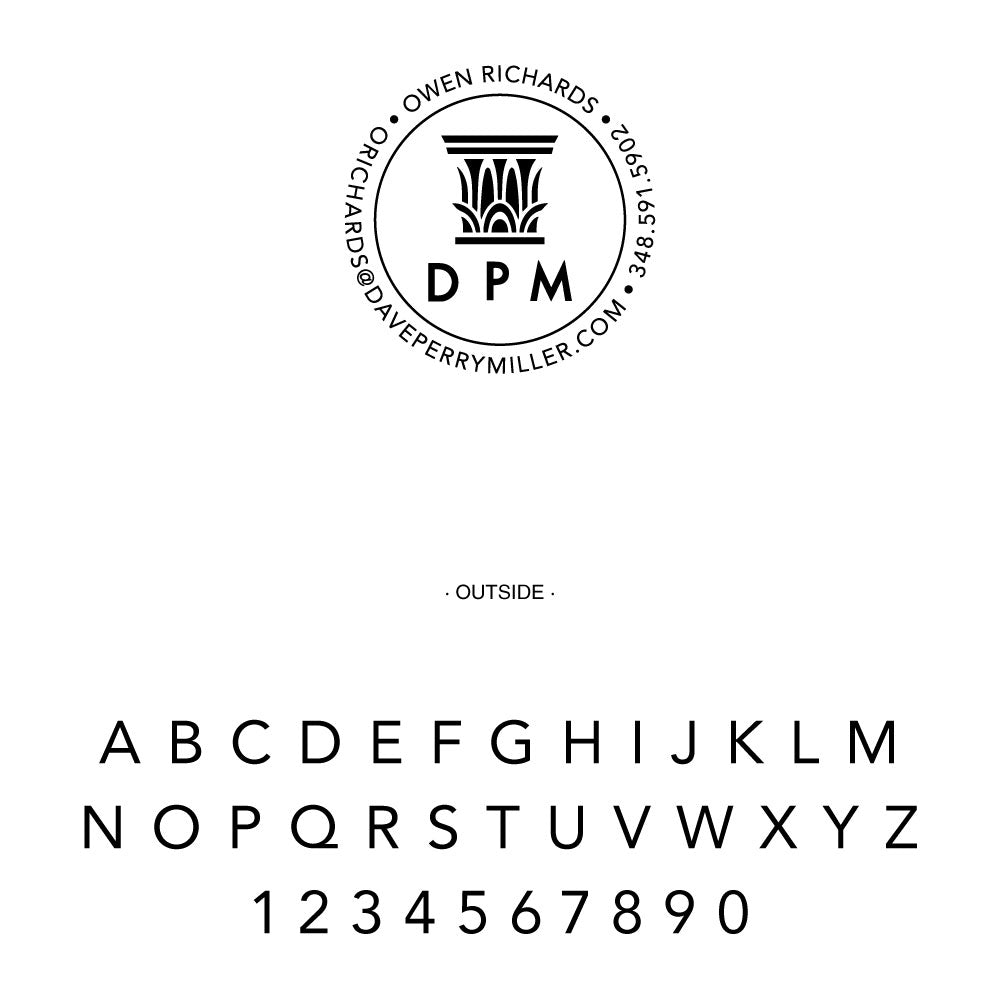 Dave Perry-Miller Custom Round Business Contact Information Designer Embosser Plate from Resource.Direct