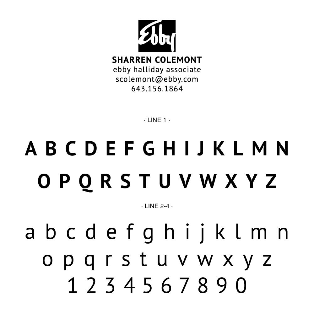 Ebby Halliday Custom Business Contact Information Designer Embosser Plate from Resource.Direct