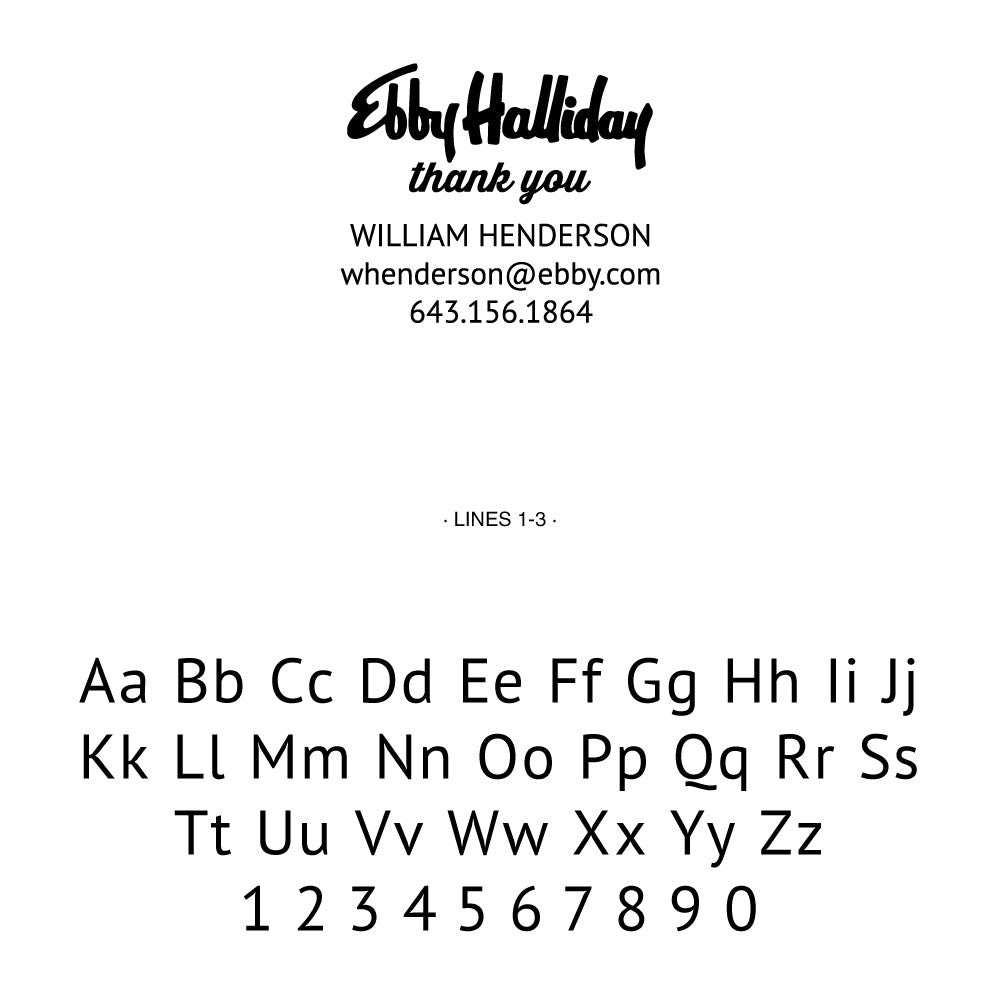 Ebby Halliday Custom Business Contact Information Designer Embosser Plate from Resource.Direct