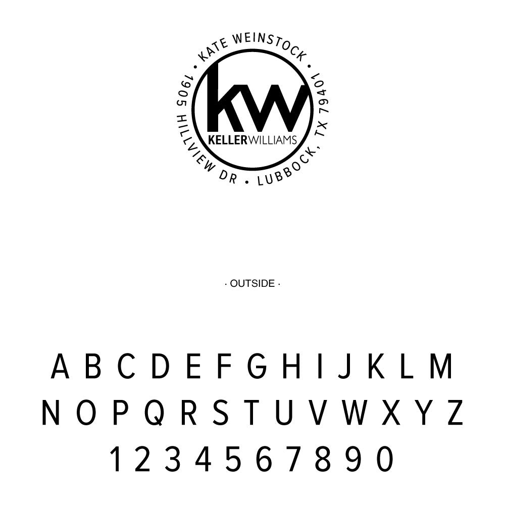 Keller Williams Custom Round Business Address Designer Embosser Plate from Resource.Direct