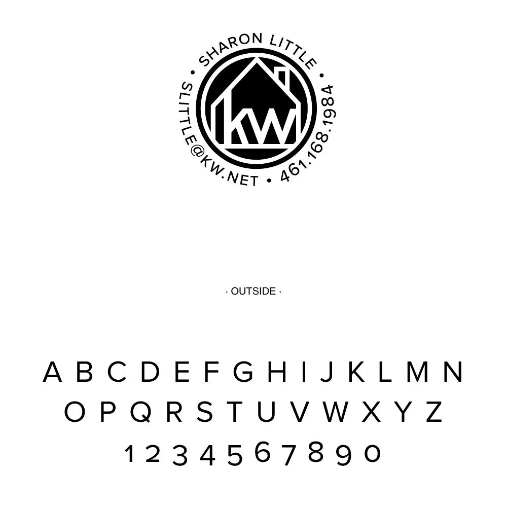 Keller Williams Custom Round Business Contact Information Designer Embosser Plate from Resource.Direct