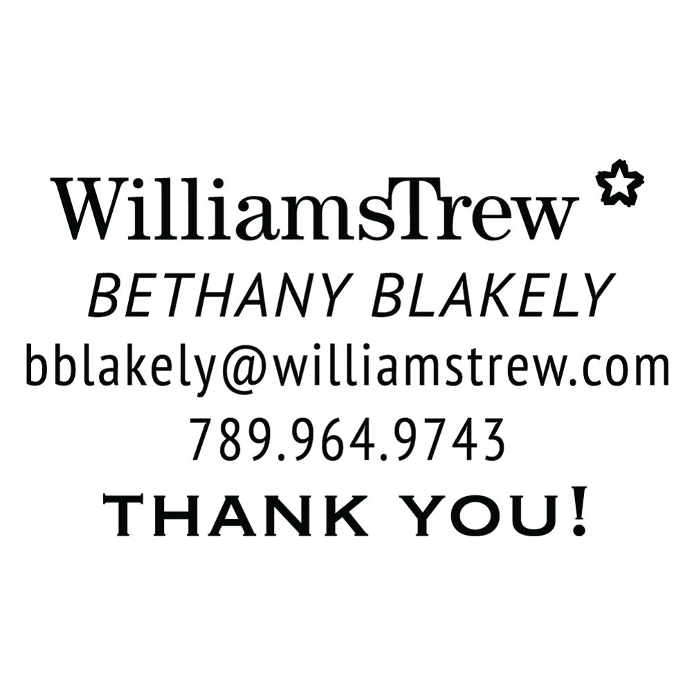 Williams Trew Custom Business Contact Information Thank You Designer Embosser Plate from Resource.Direct