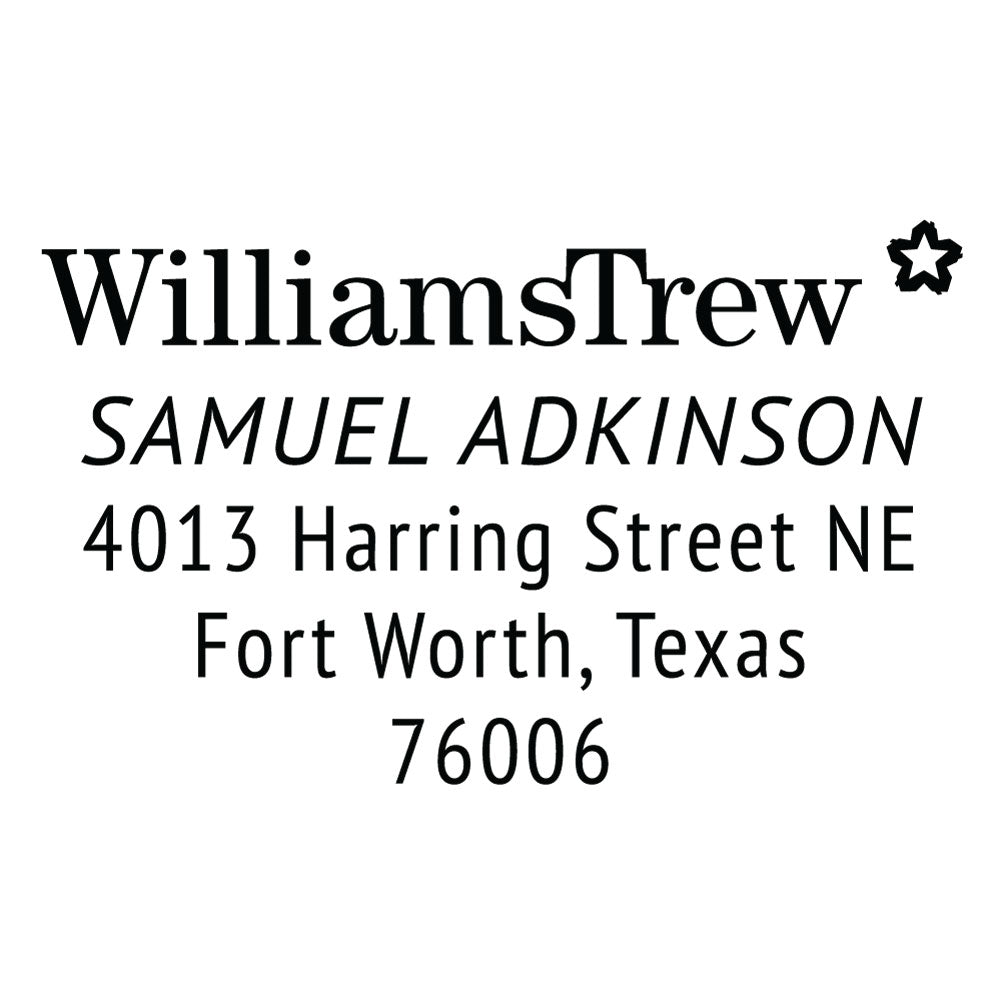 Williams Trew Custom Business Address Designer Embosser Plate from Resource.Direct