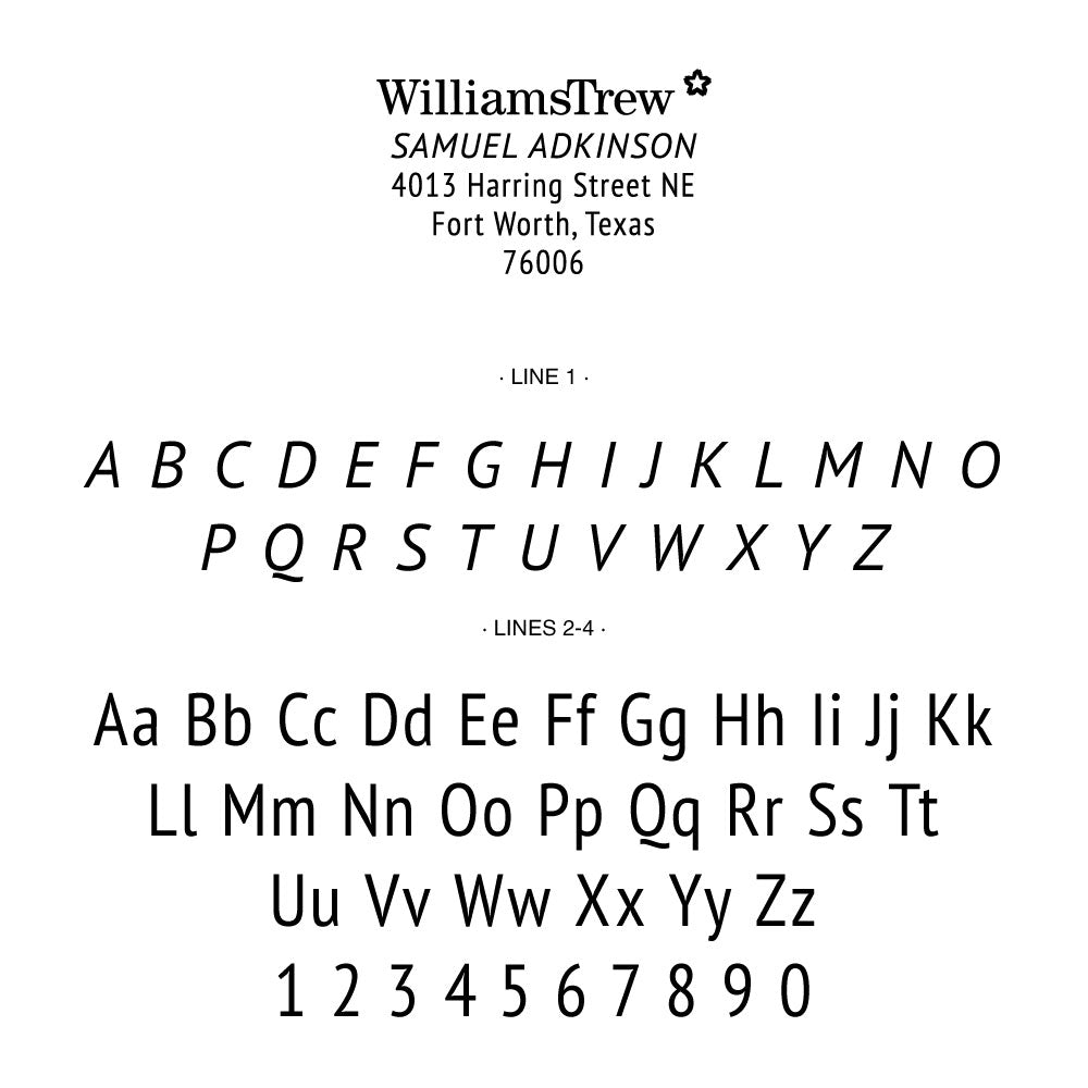 Williams Trew Custom Business Address Designer Embosser Plate from Resource.Direct