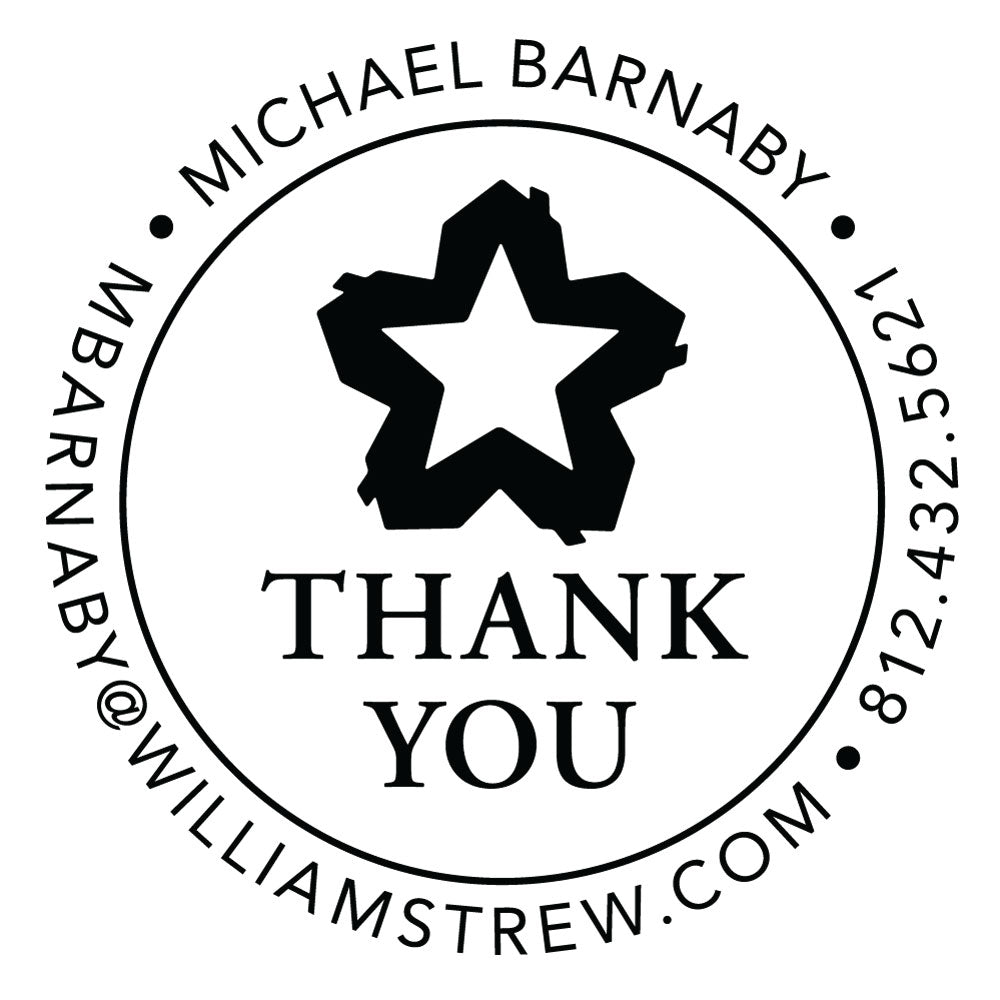 Williams Trew Custom Round Business Contact Information Thank You Designer Embosser Plate from Resource.Direct