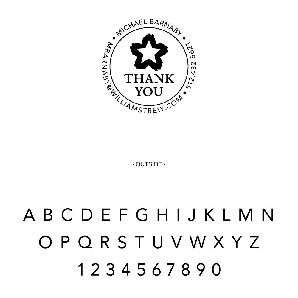 Williams Trew Custom Round Business Contact Information Thank You Designer Embosser Plate from Resource.Direct