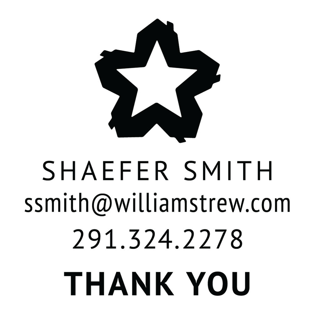 Williams Trew Custom Business Contact Information Thank You Designer Embosser Plate from Resource.Direct