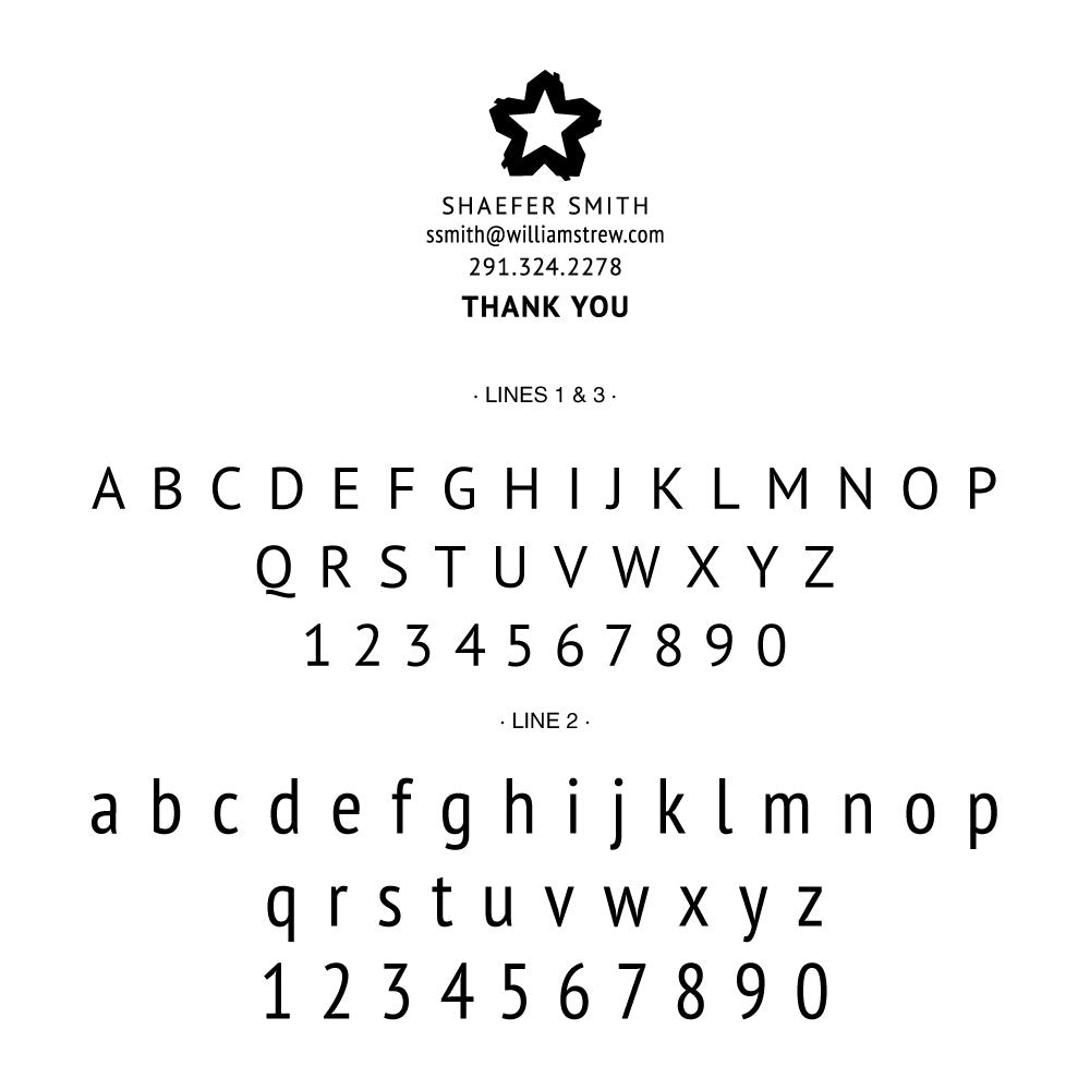 Williams Trew Custom Business Contact Information Thank You Designer Embosser Plate from Resource.Direct