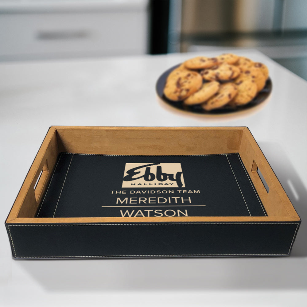 Ebby Halliday Engraved Vegan Leather Serving Tray