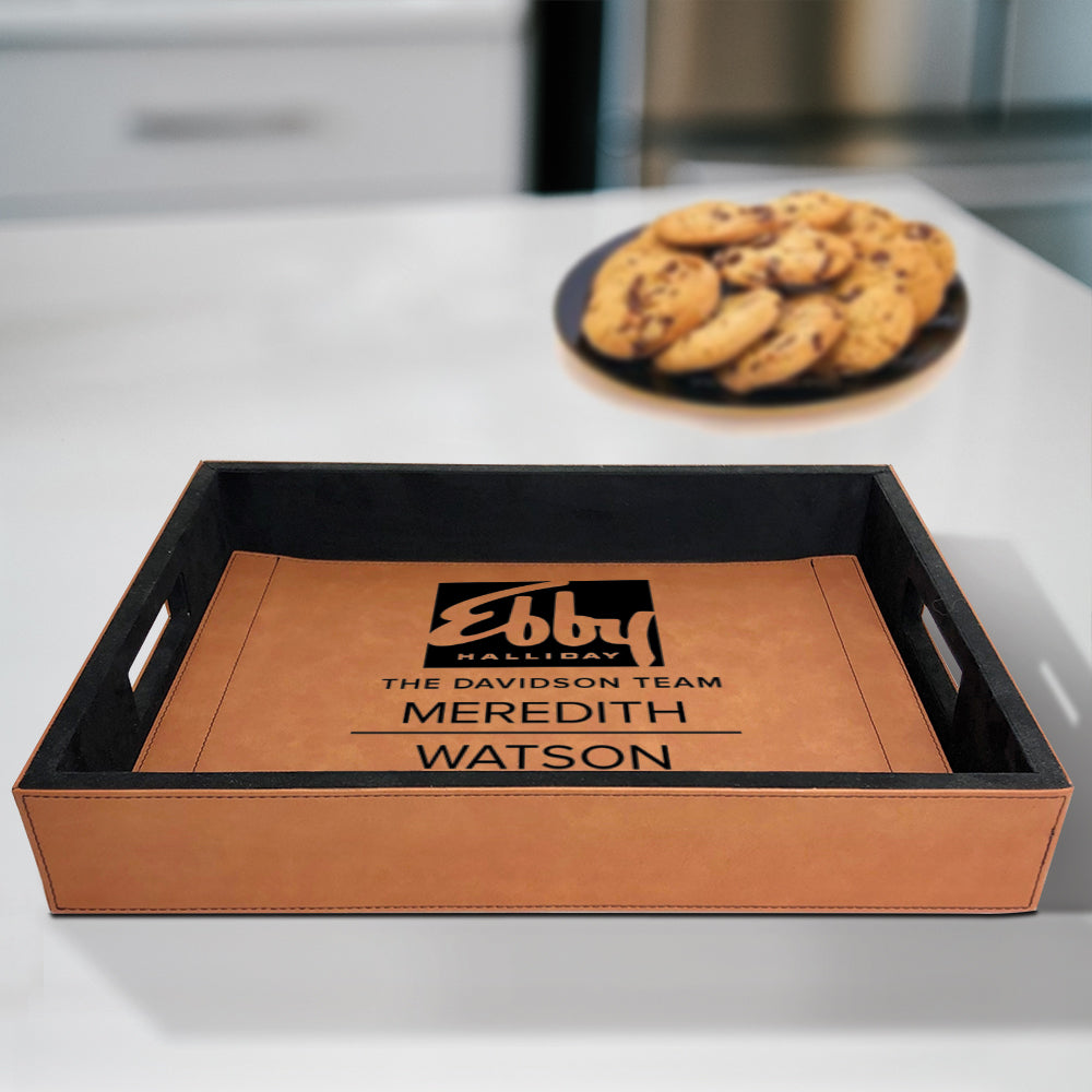 Ebby Halliday Engraved Vegan Leather Serving Tray