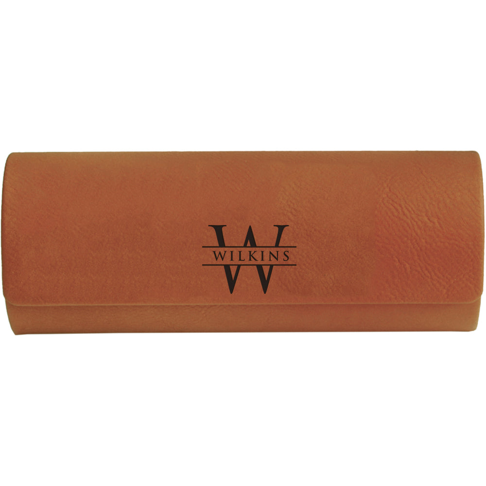 Custom Engraved Vegan Leather Eyeglass Case