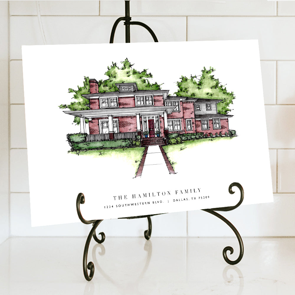 Custom Hand-Drawn House Portrait