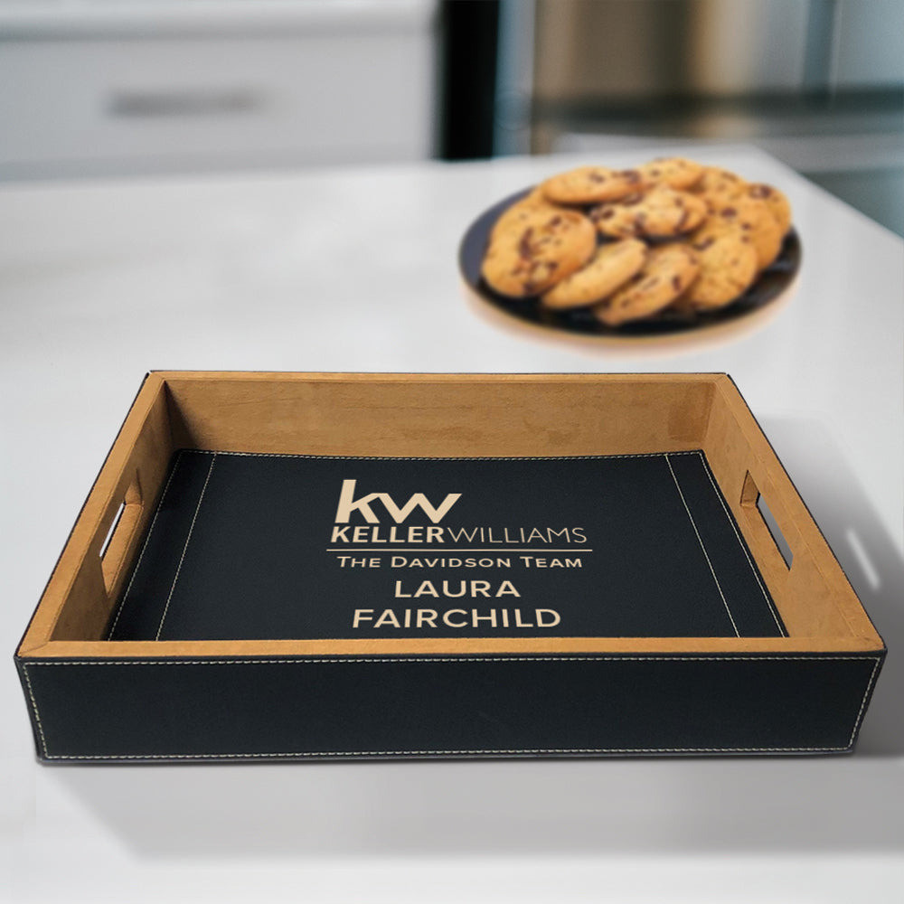 Keller Williams Engraved Vegan Leather Serving Tray