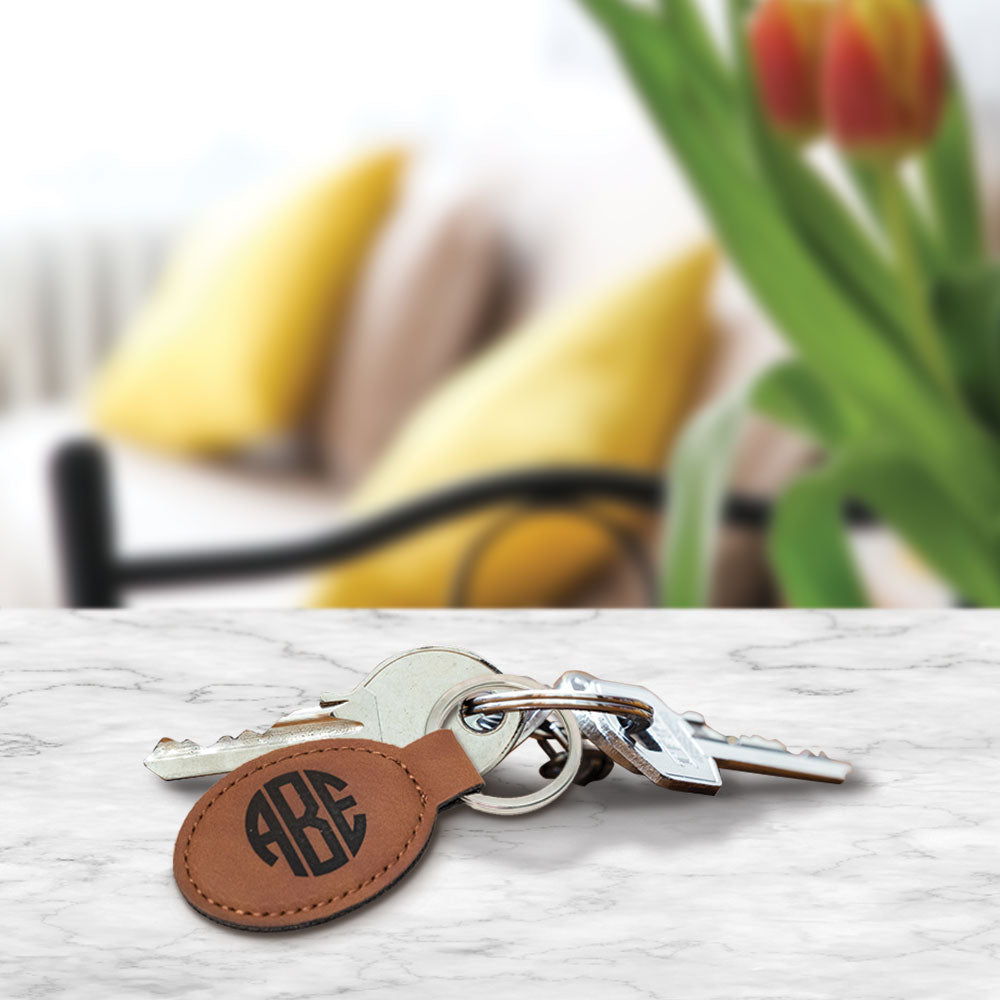 Leather Custom Engraved Key Fob