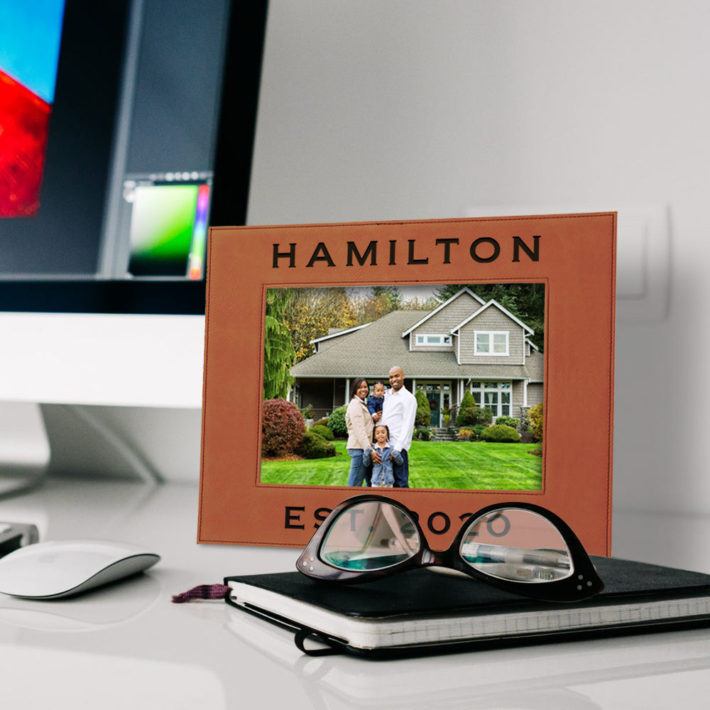 Engraved Vegan Leather 5 x 7 Photo Frame