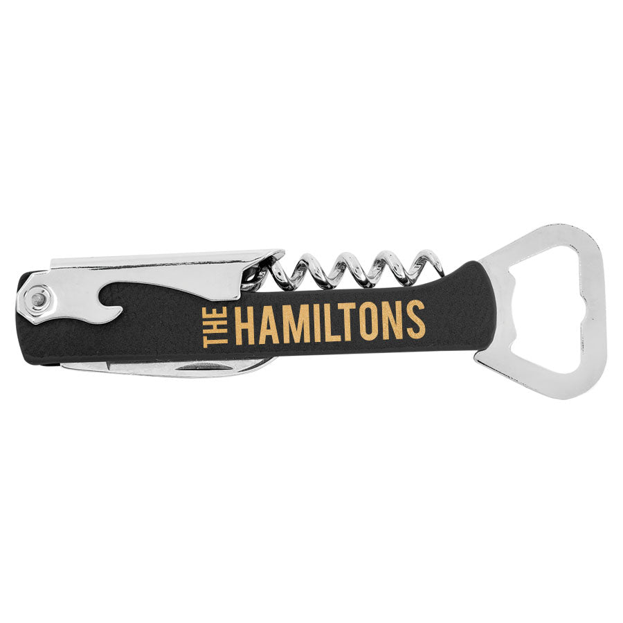 Engraved Wine & Bottle Opener
