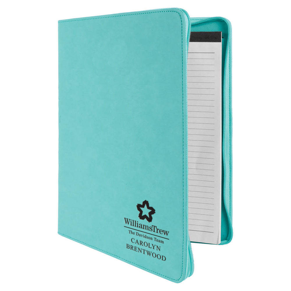 Williams Trew Custom Engraved Zippered Portfolio