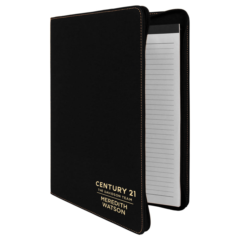 Century 21 Custom Engraved Zippered Portfolio