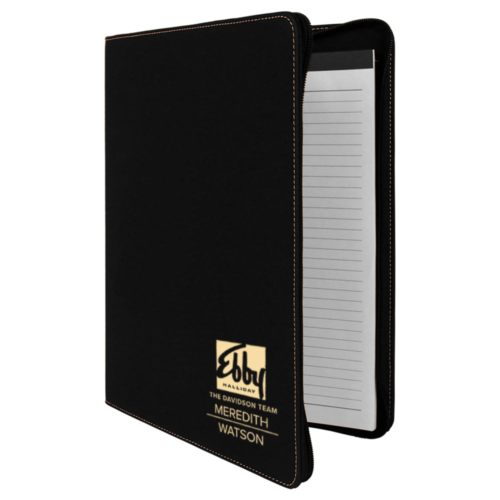 Ebby Halliday Custom Engraved Zippered Portfolio
