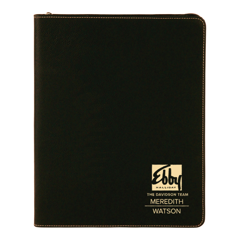 Ebby Halliday Custom Engraved Zippered Portfolio