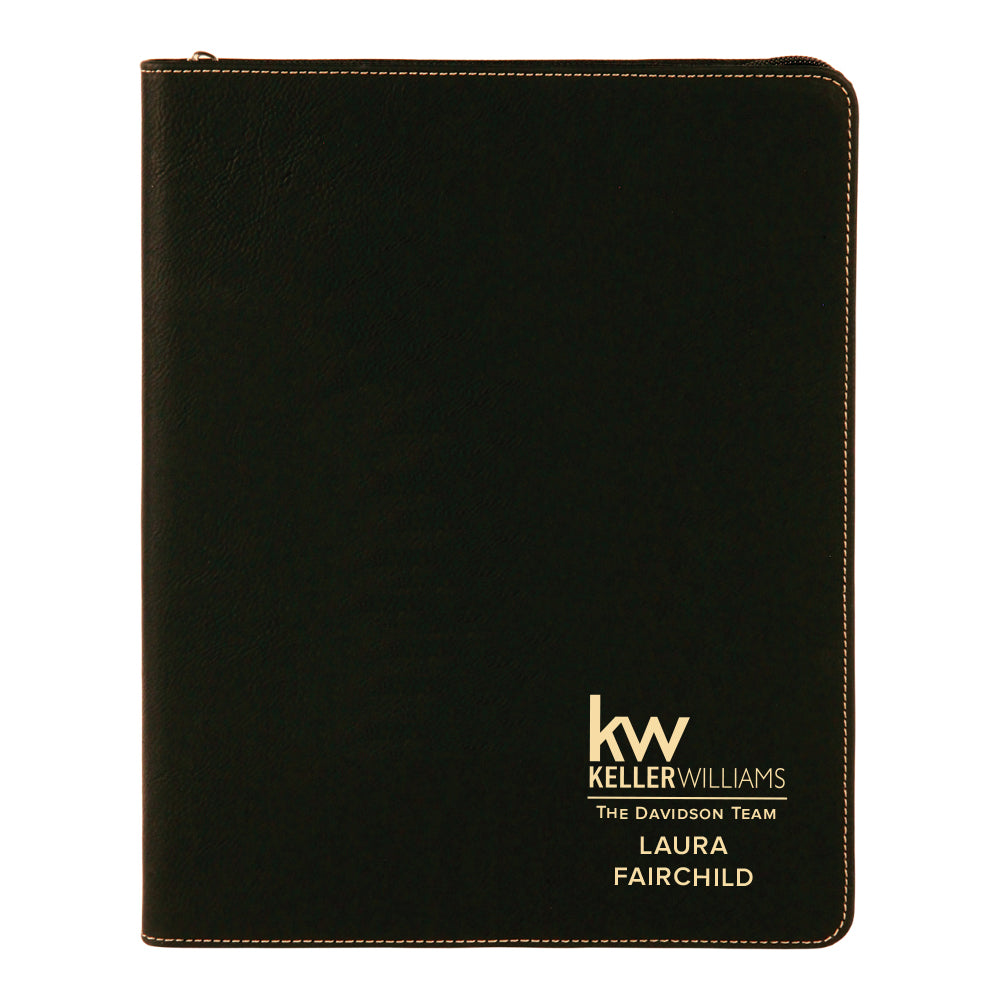 Keller Williams Custom Engraved Zippered Portfolio