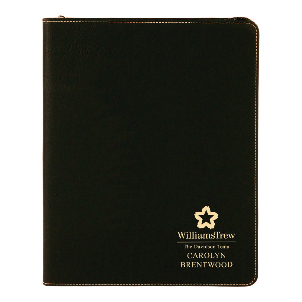 Williams Trew Custom Engraved Zippered Portfolio