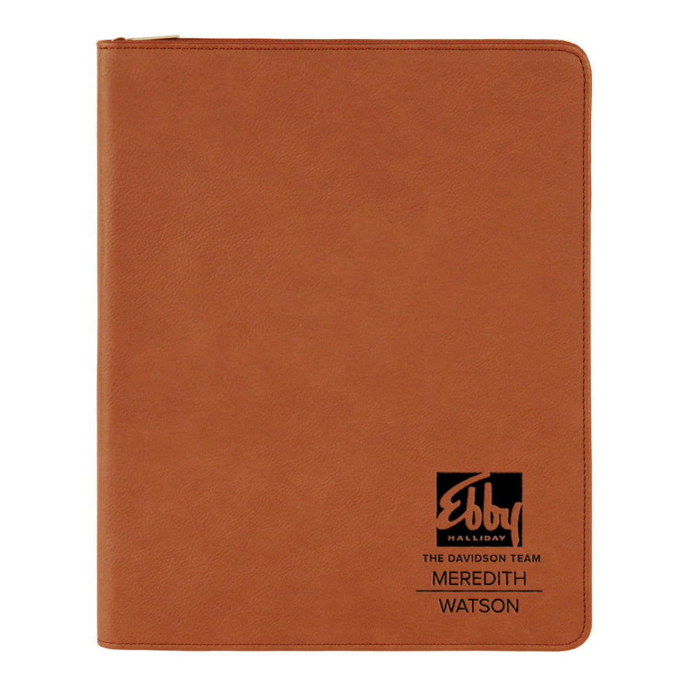Ebby Halliday Custom Engraved Zippered Portfolio