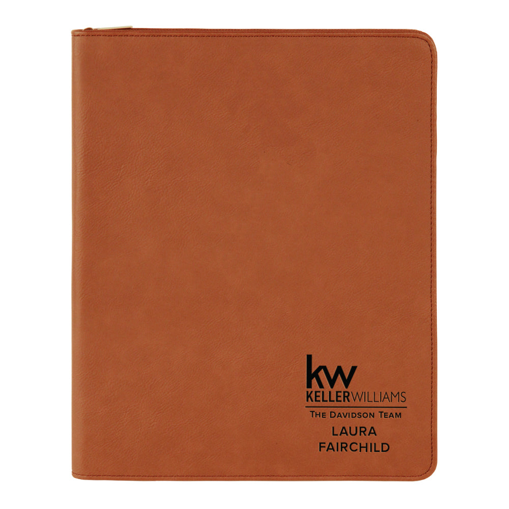 Keller Williams Custom Engraved Zippered Portfolio